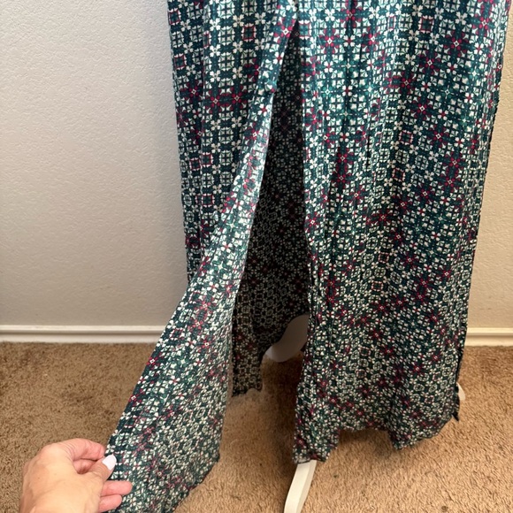 Roxy Start Something Green Pink Strappy Maxi Dress Lightweight Boho Tie Back XL - Picture 6 of 15